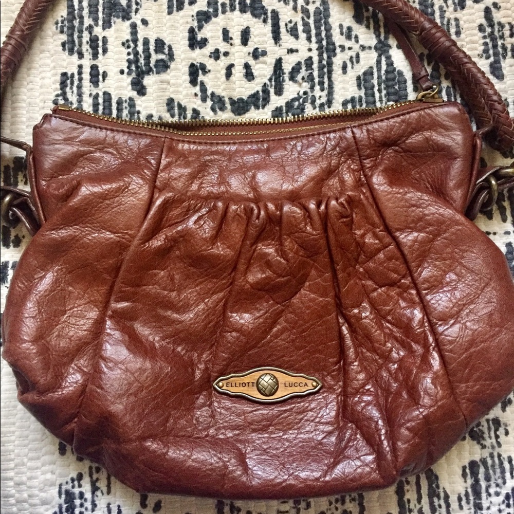 Elliot Lucca Gently Used Brown Leather Handbag